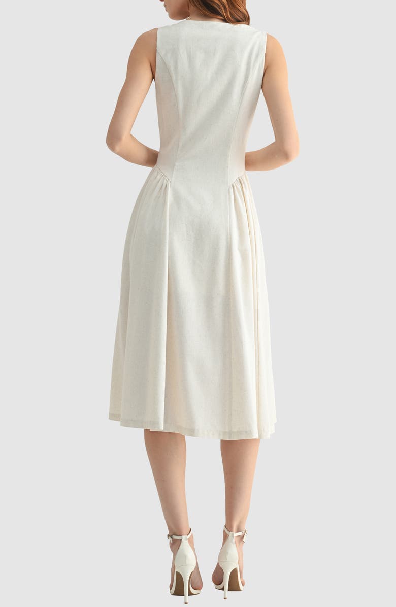 Mila Mae Button-Up Midi Dress, Alternate, color, Light Taupe