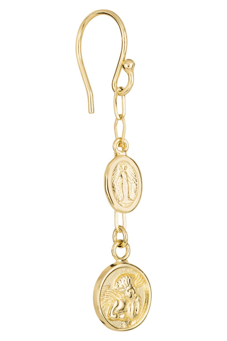 Medallion Drop Earrings, Alternate, color, GOLD