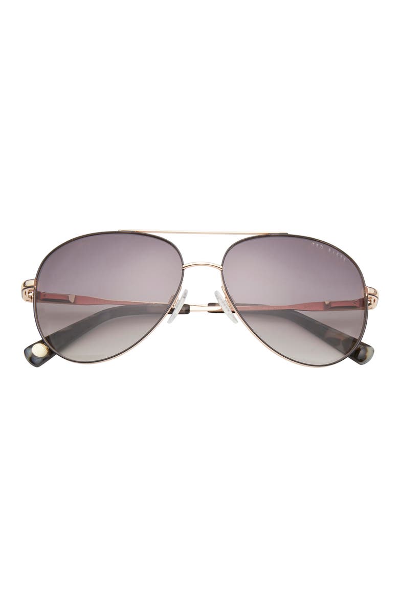 57mm Full Rim Aviator Sunglasses, Main, color, GOLD