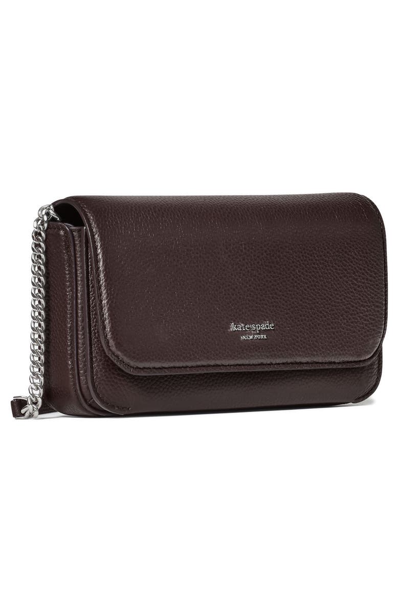 Kate Spade New York ava leather wallet on a chain, Alternate, color, Hot Fudge