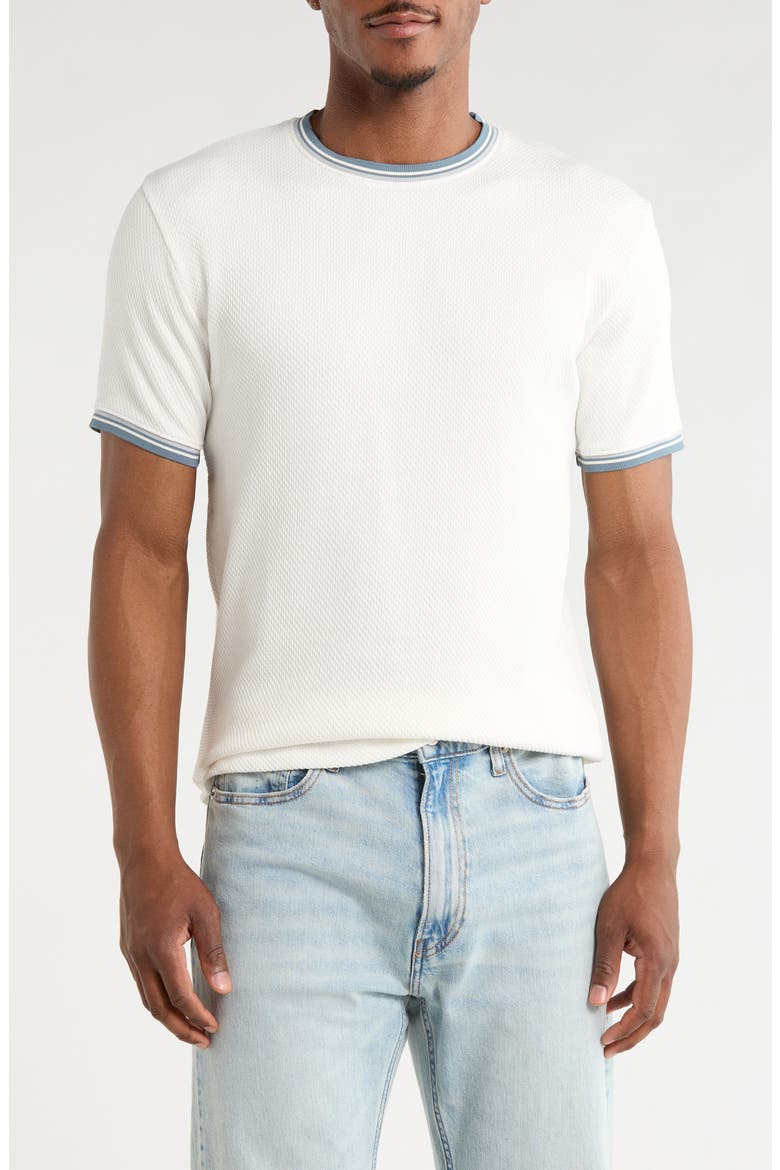Tipped Short Sleeve T-Shirt, Main, color, OFF WHITE