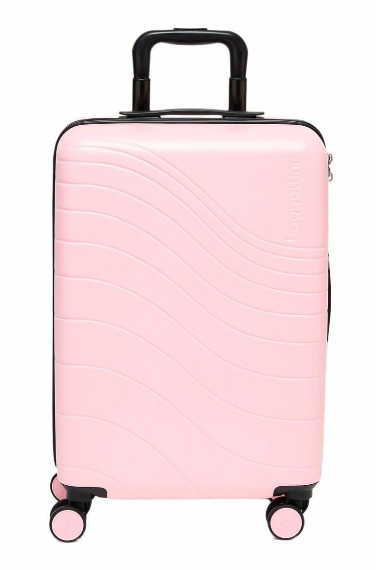Set Wave 22 in. Wheel Hardside Carry-On Suitcase, Main, color, BAGG PINK HARDSIDE
