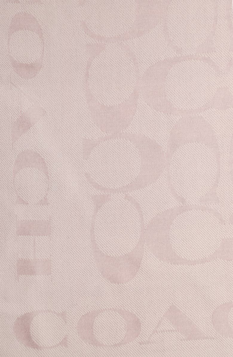 COACH Signature-C Silk & Cotton Stole, Alternate, color, Grey