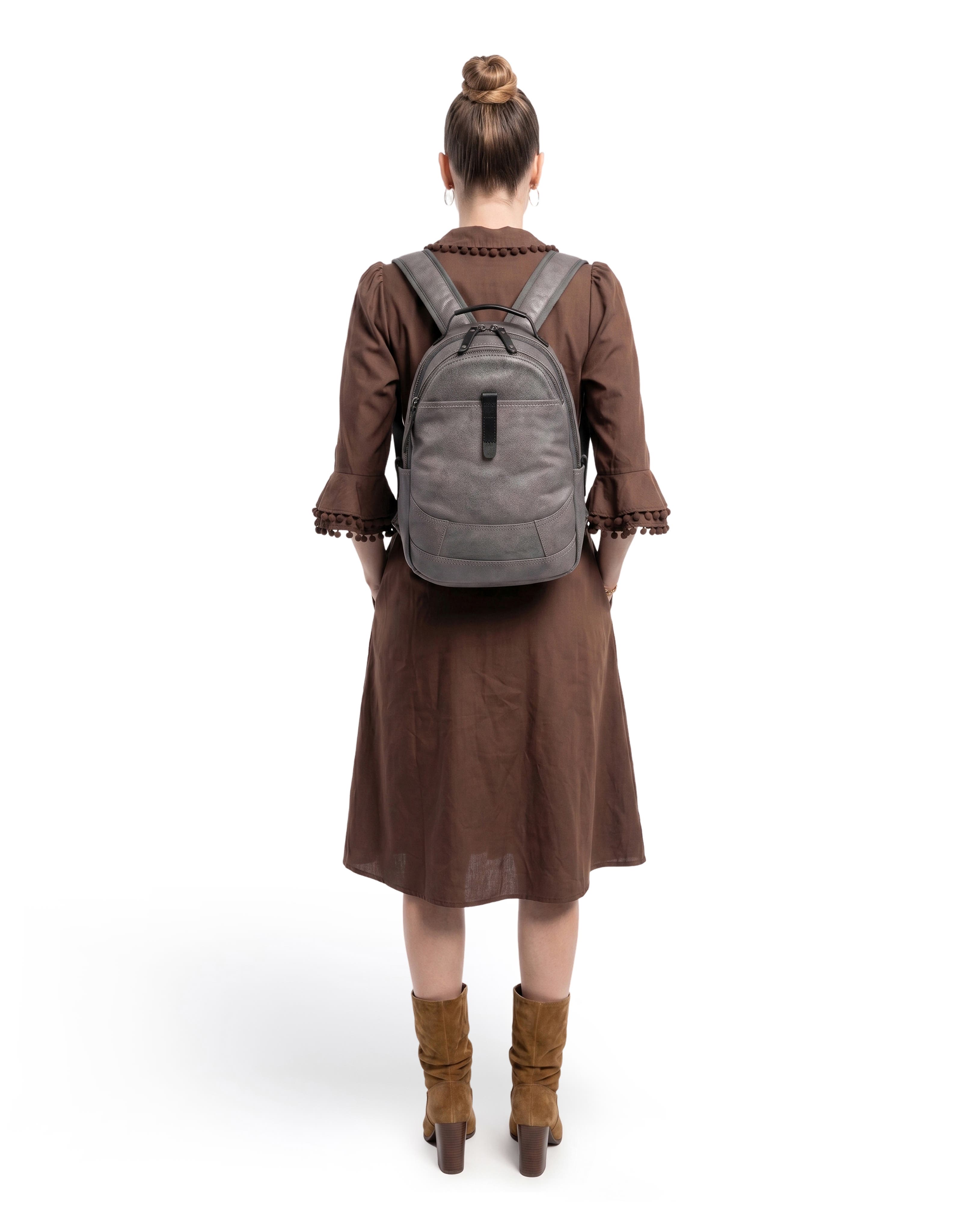 Fern Genuine Leather Structured Everyday Backpack, Alternate, color, Slate