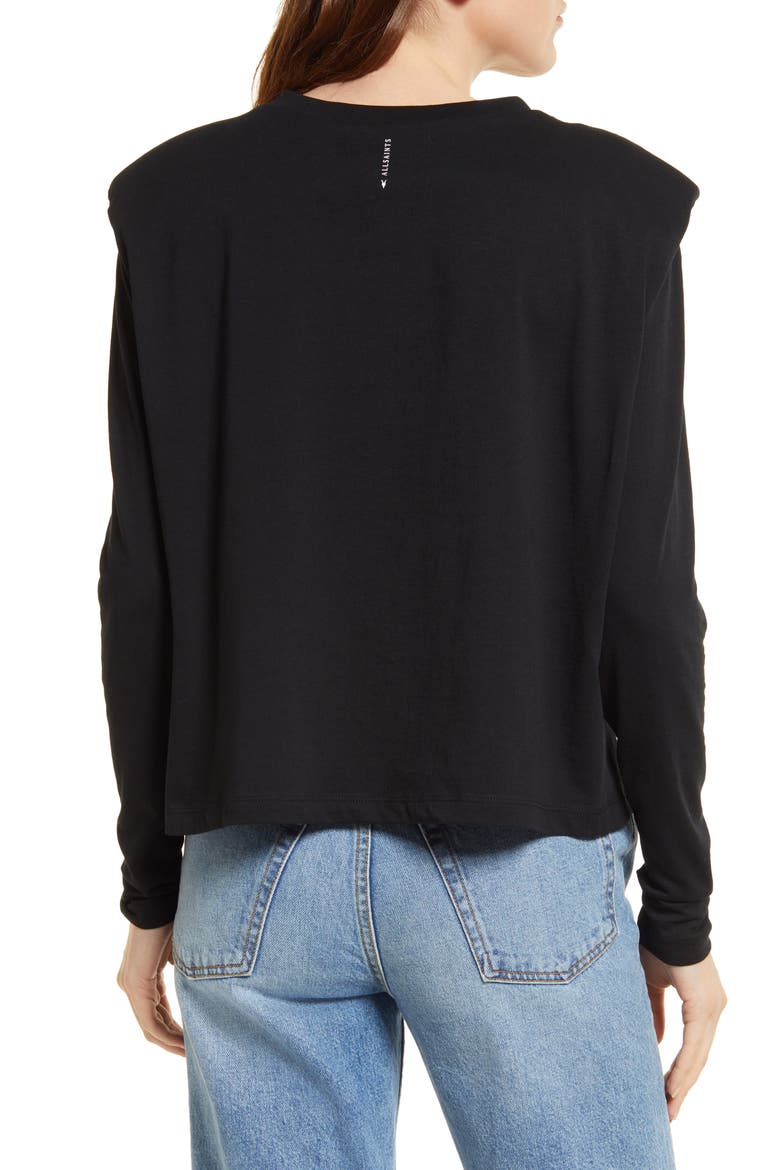 Coni Long Sleeve Cotton T-Shirt, Alternate, color, BLACK