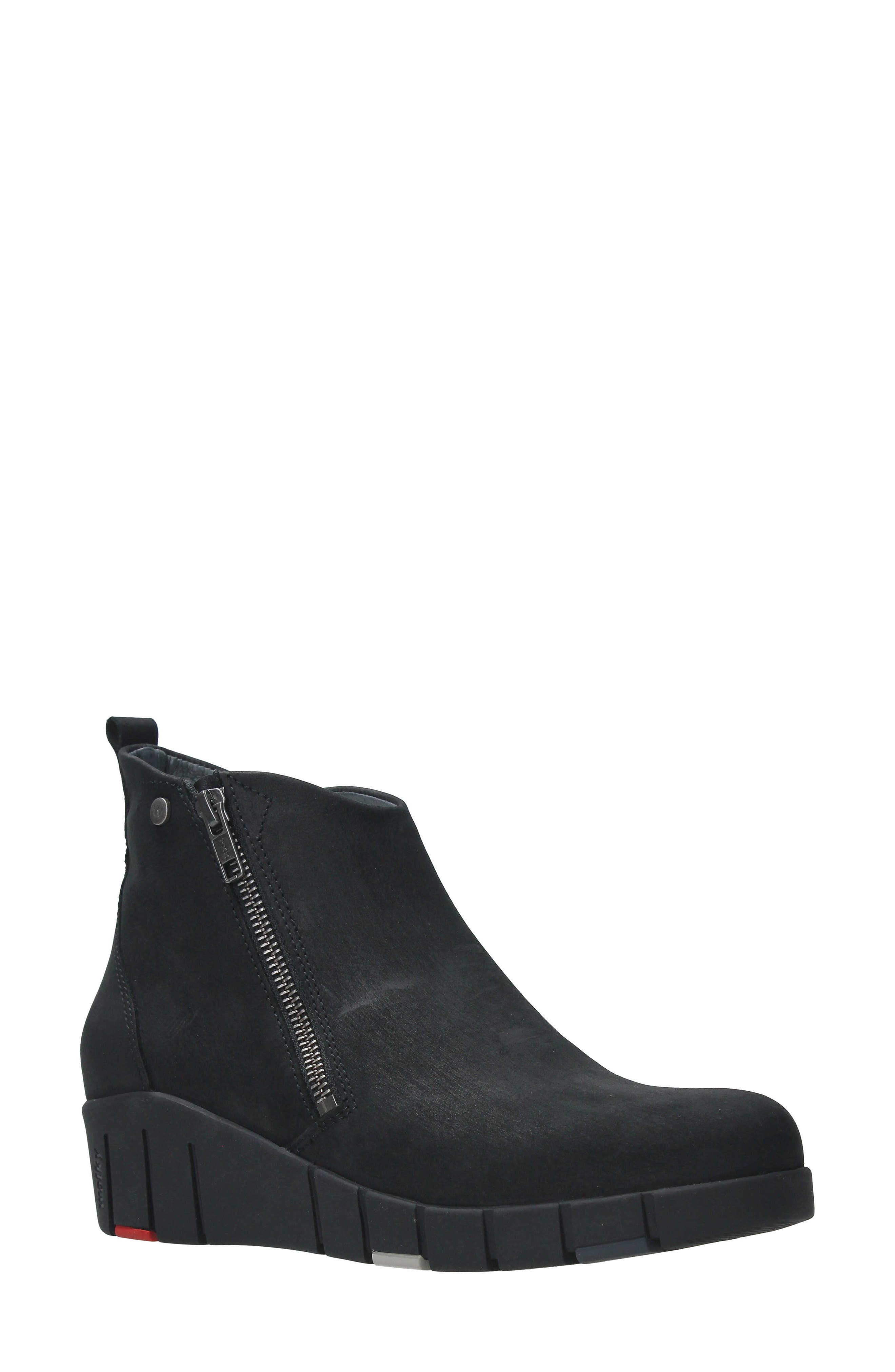 Wolky Phoenix Zip-Up Bootie, Main, color, Black