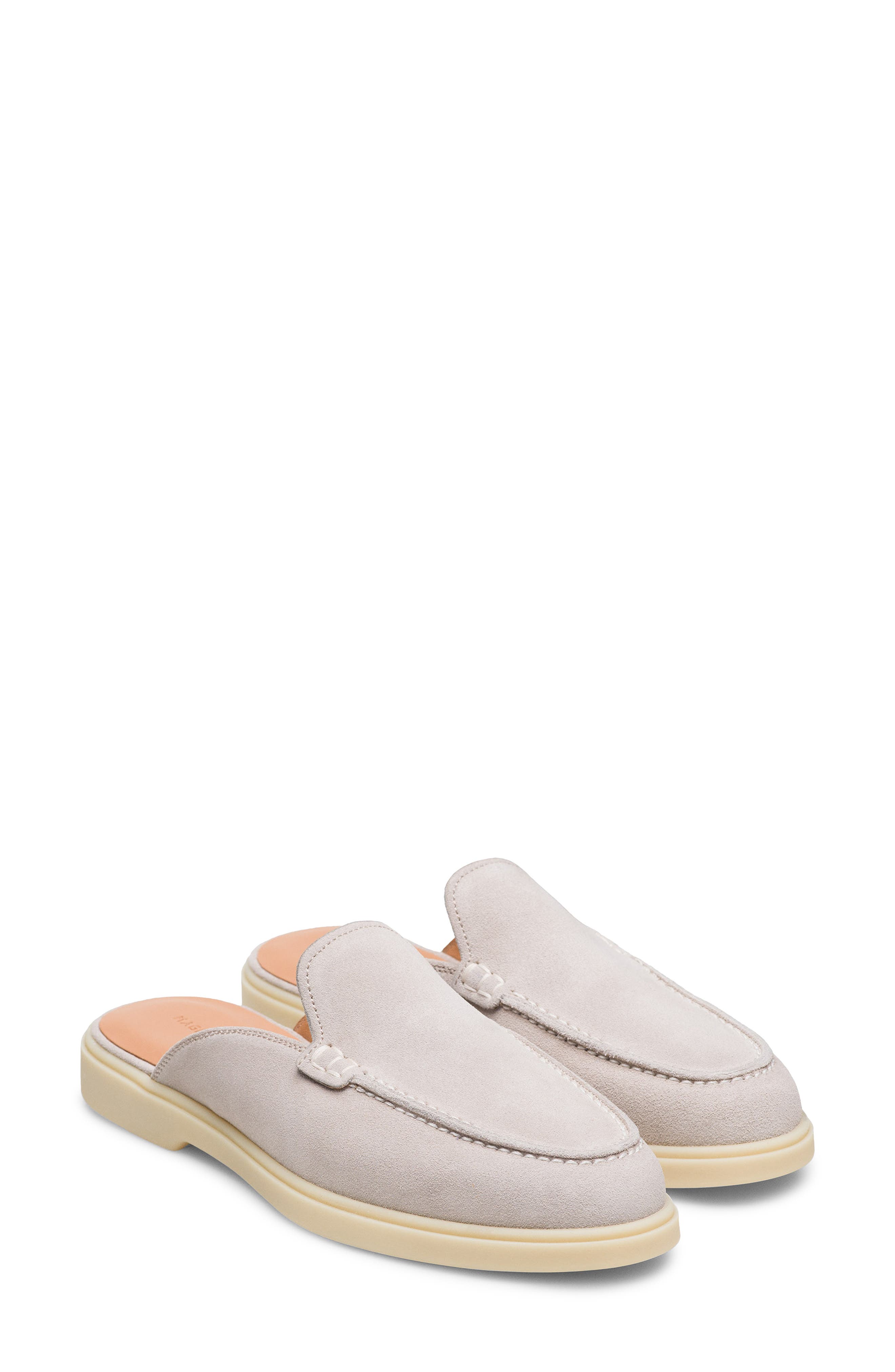 Magnanni Sophie Leather Mule, Main, color, Bone Suede