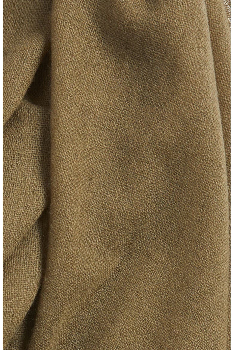 Textured Cashmere Scarf, Alternate, color, OLIVE COVERT