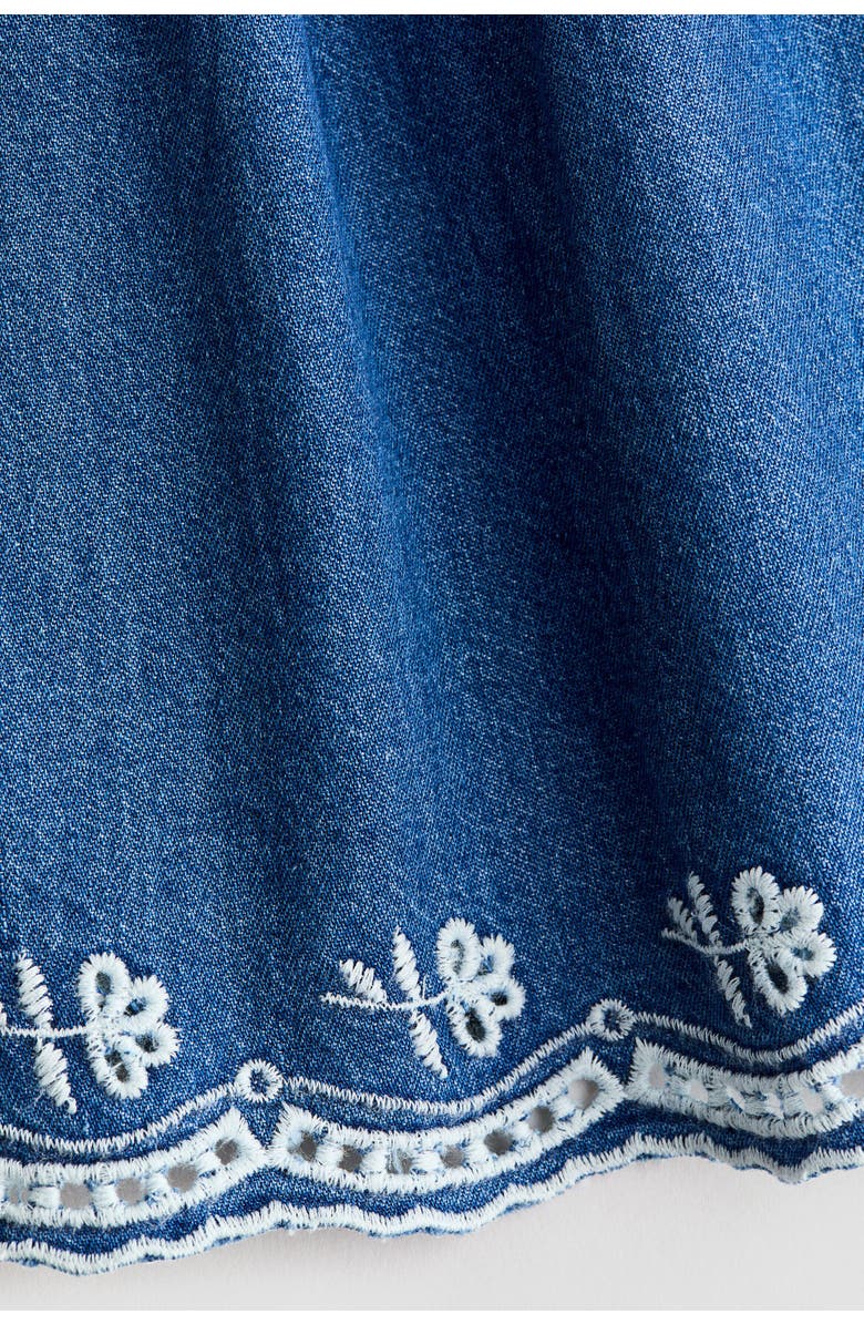 H&M Embroidered Denim Dress, Alternate, color, Denim Blue/Flowers