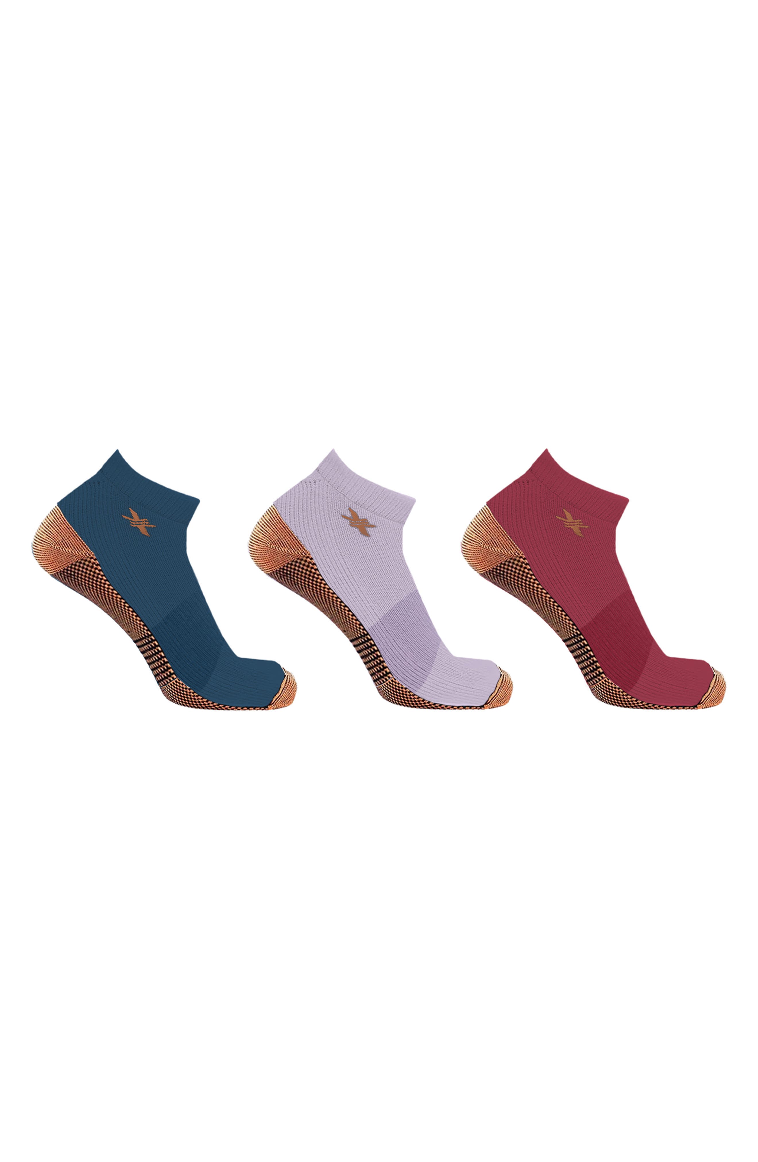 EXTREME FIT 3-Pack Copper Infused Ankle Length Compression Socks