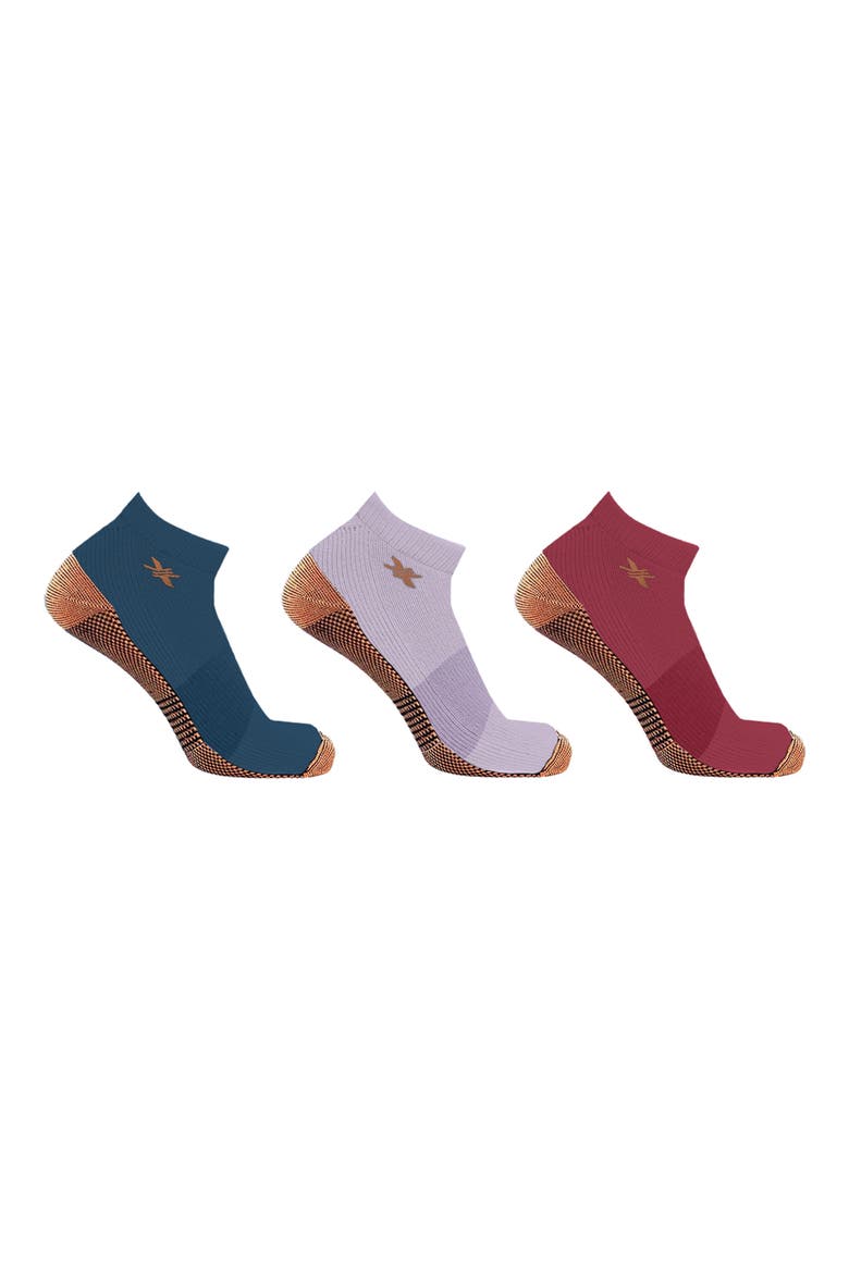 3-Pack Copper Infused Ankle Length Compression Socks, Main, color, URBAN DUSK