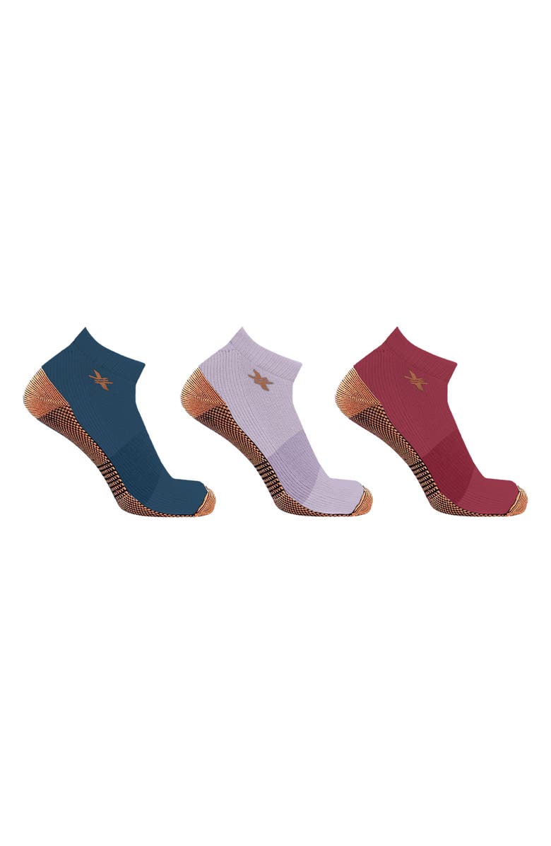 EXTREME FIT 3-Pack Copper Infused Ankle Length Compression Socks, Main, color,