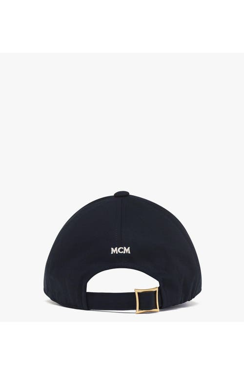 Mcm Essential Logo Cap In Cotton Twill In Darknavy