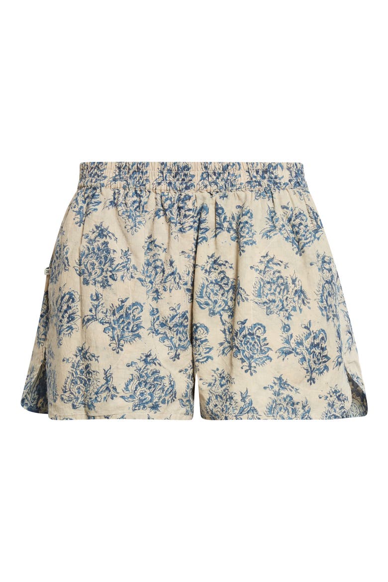 Reversible Elastic Waist Shorts, Alternate, color, BLUE PAISLEY WHITE FLORAL