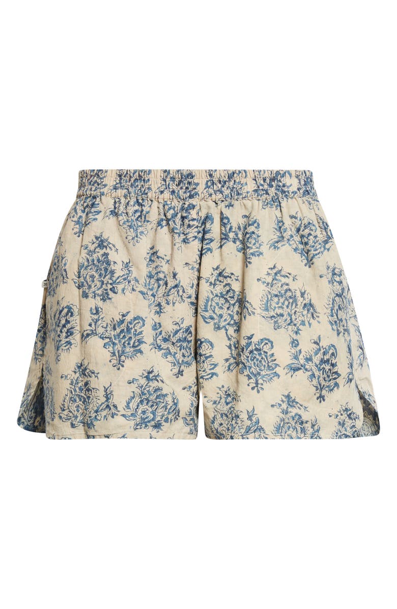 R13 Reversible Elastic Waist Shorts, Main, color, Blue Paisley White Floral