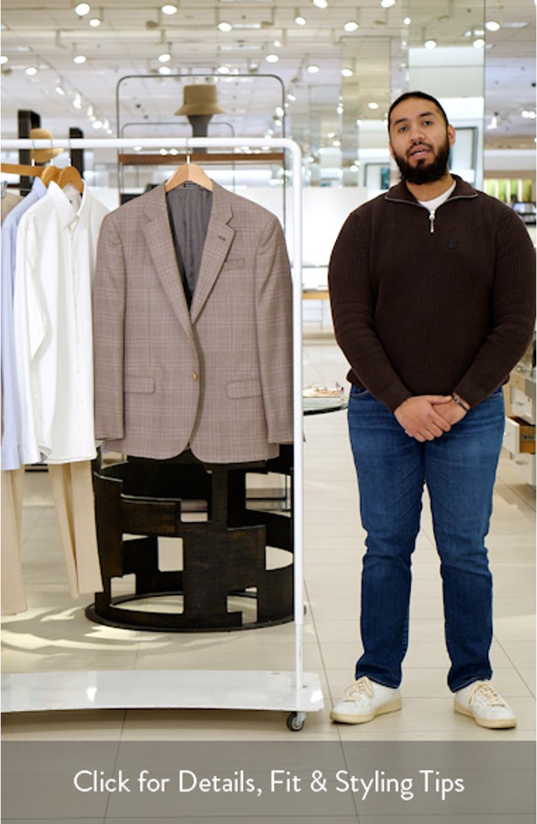 Windowpane Check Wool & Silk Blend Sport Coat, sales video thumbnail