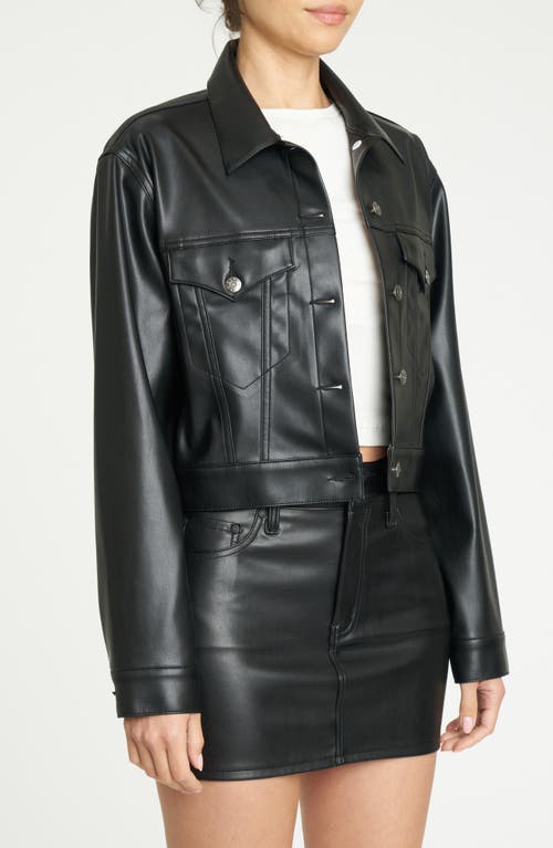 DAZE DAZE CHASER FAUX LEATHER TRUCKER JACKET