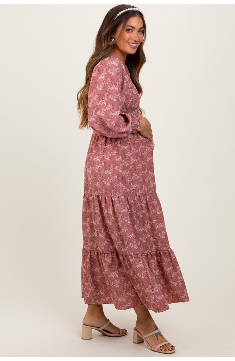 PinkBlush Floral Smocked Square Neck Maxi Dress, Alternate, color, Mauve