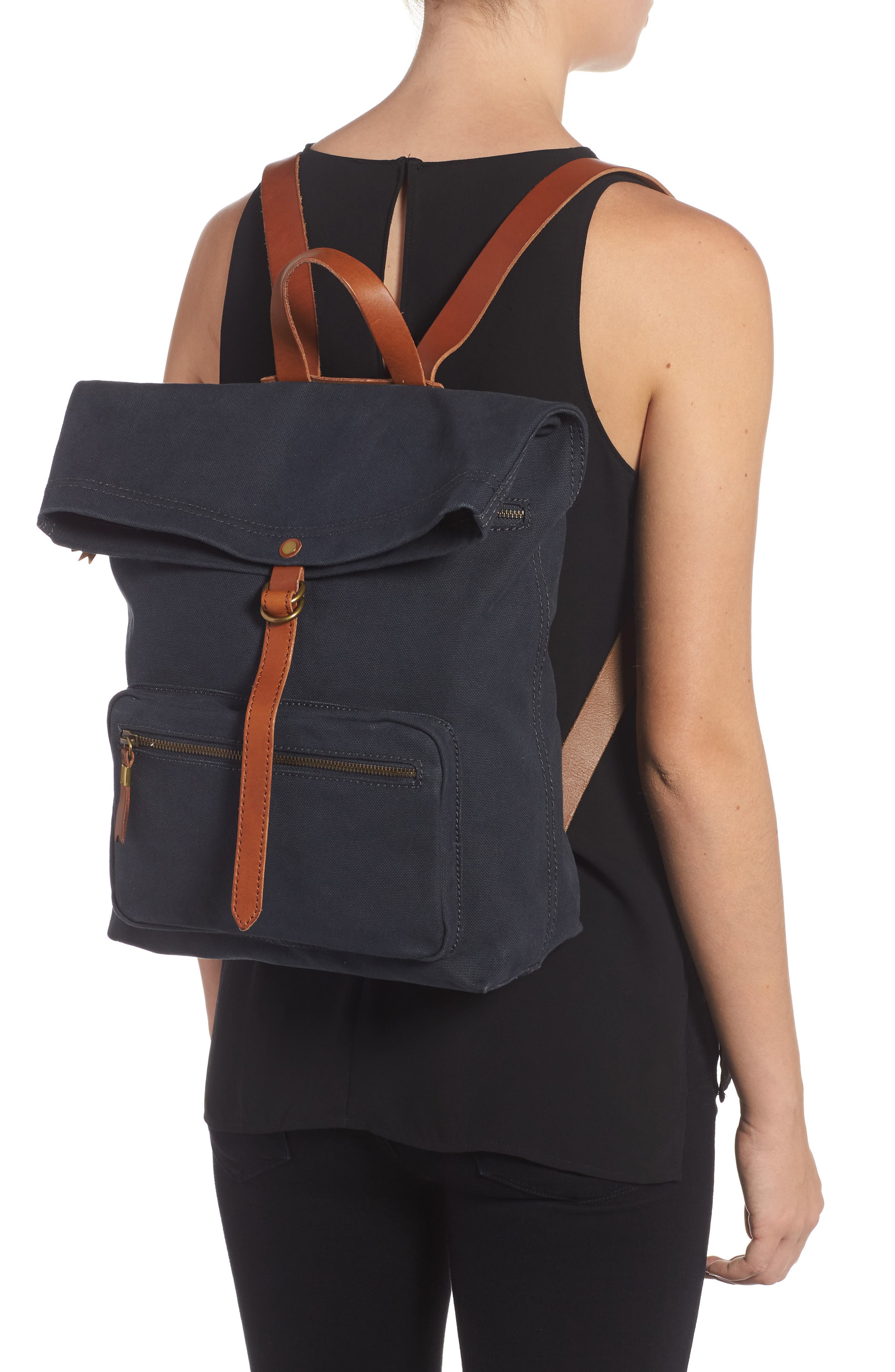 Madewell The Canvas Foldover Backpack, Alternate, color, 