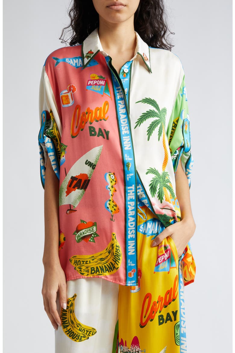 Paradiso Print Silk Shirt, Main, color, MULTI