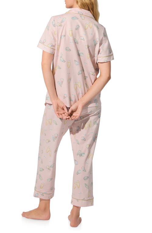 Bedhead Pajamas Print Jersey Crop Pajamas In Pink