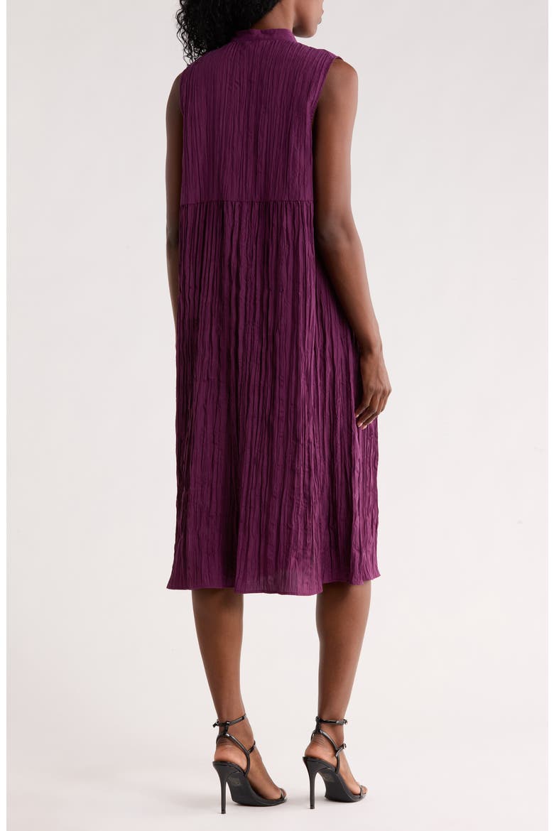 Sleeveless Crinkled Silk Shirtdress, Alternate, color, BLACKBERRY