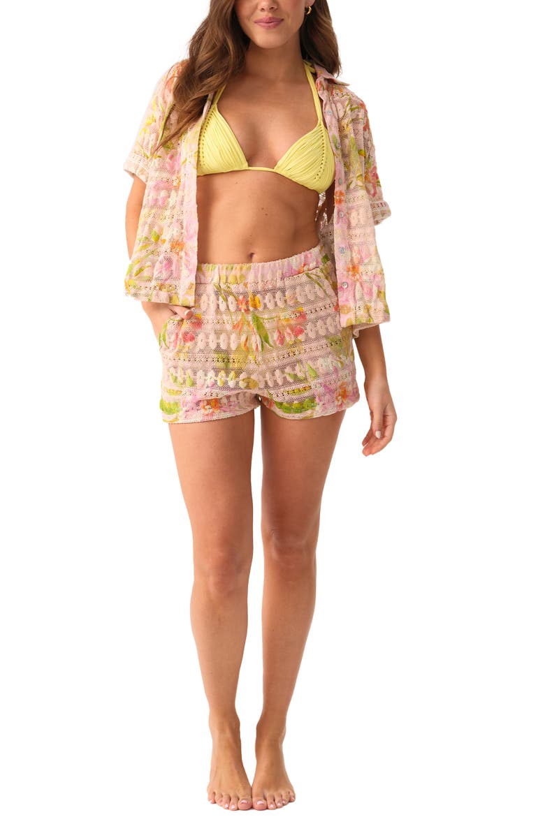 Blake Button-Up Cover-Up Shirt, Main, color, PETAL PINK