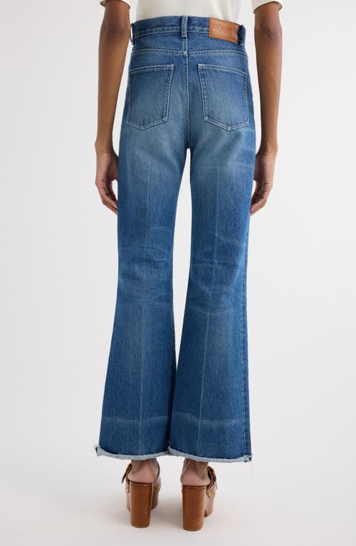 Chloé High Waist Flare Leg Jeans In Ocean Blue
