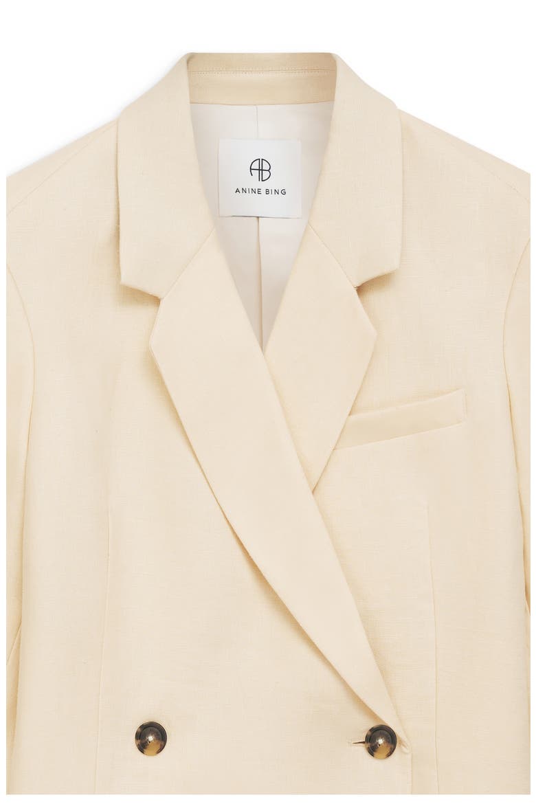 Kaia Linen Blazer, Alternate, color, LIGHT YELLOW LINEN