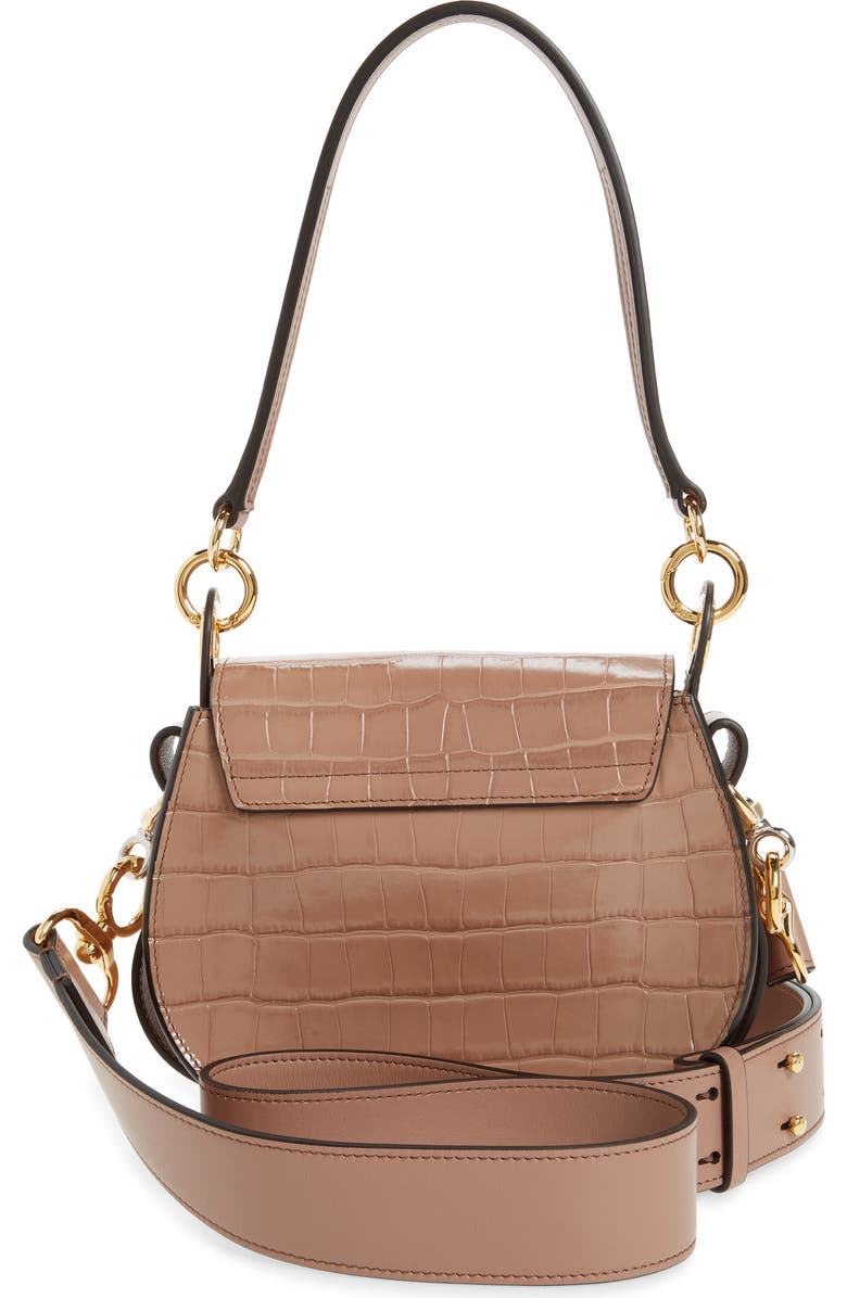 Chloé Small Tess Croc Embossed Calfskin Shoulder Bag, Alternate, color,