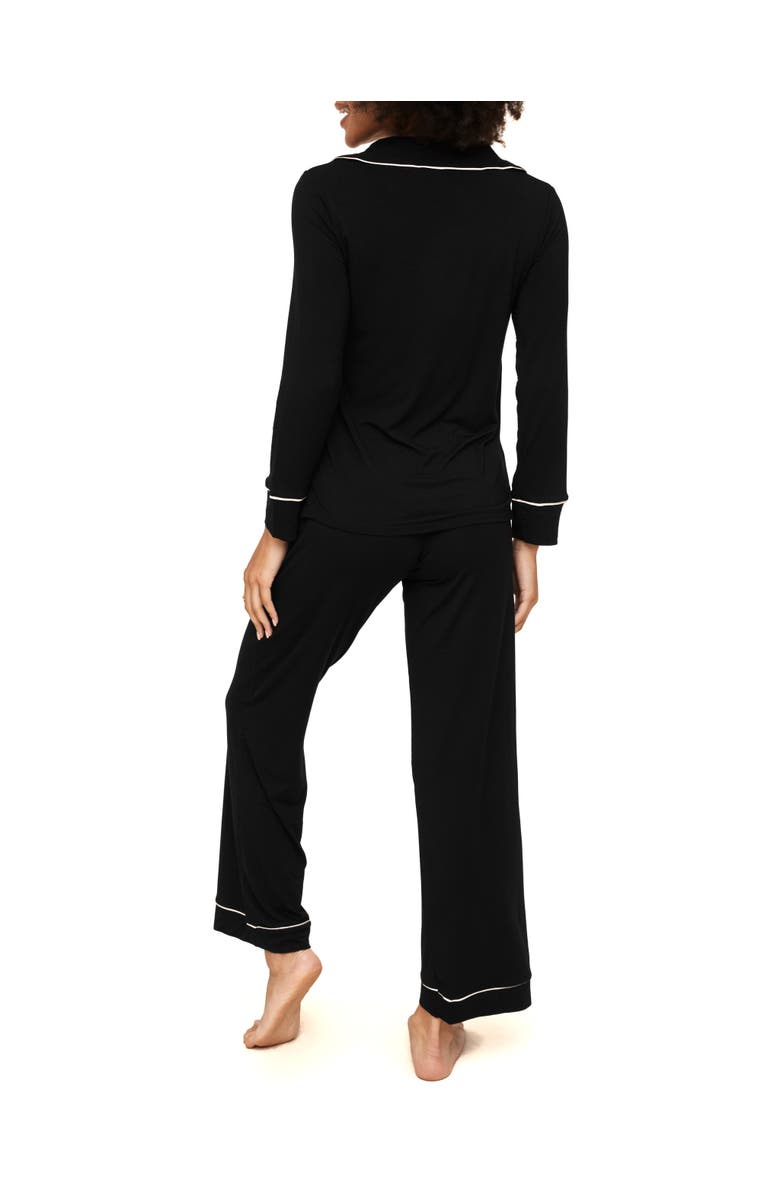 Adore Me Matilda Long Sleeve Top & Pants Pajama Set, Alternate, color, Black