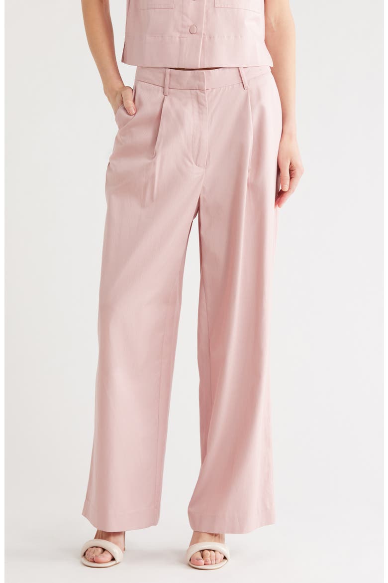 Twill Wide Leg Pants, Main, color, MAUVE PINK