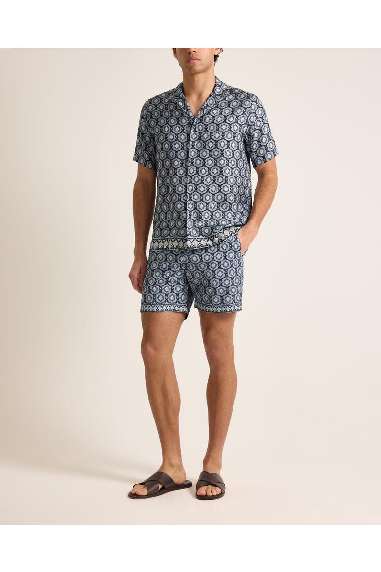 Maitan Silk Relaxed Fit Silk Passetto Shirt, Main, color, NIGHT IRIS