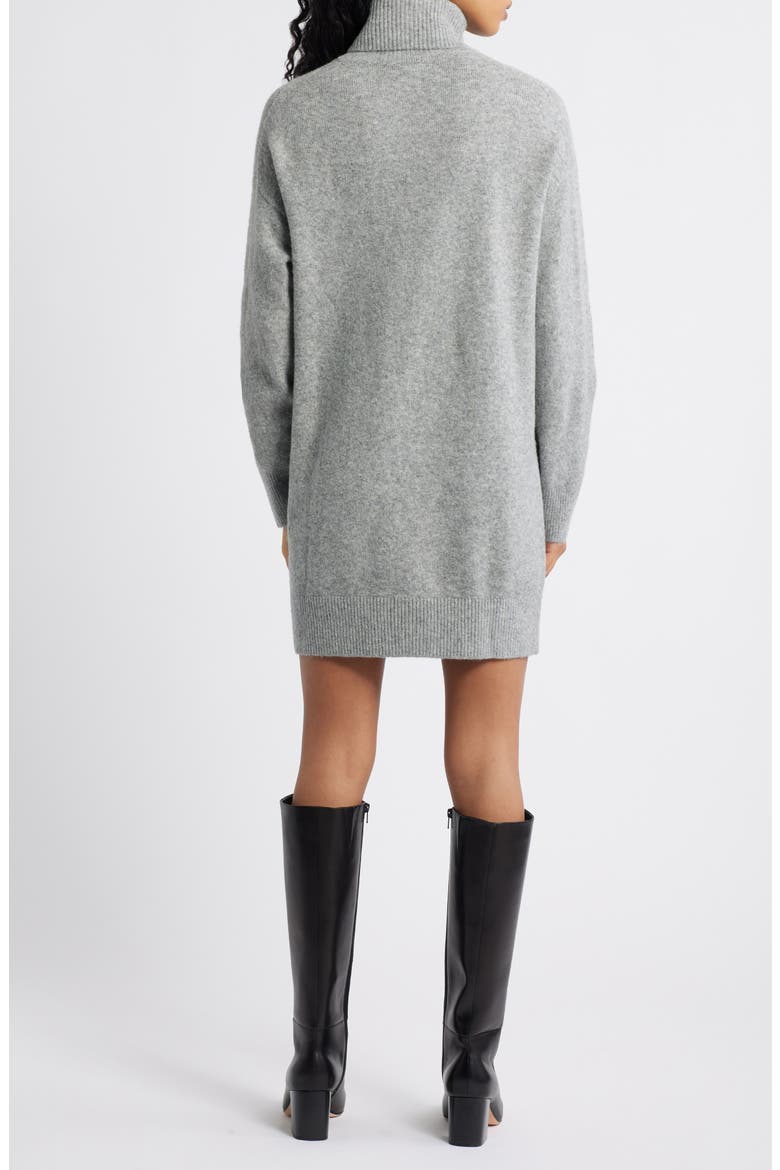 Taldote Turtleneck Long Sleeve Sweater Dress, Alternate, color, MEDIUM HEATHER GREY