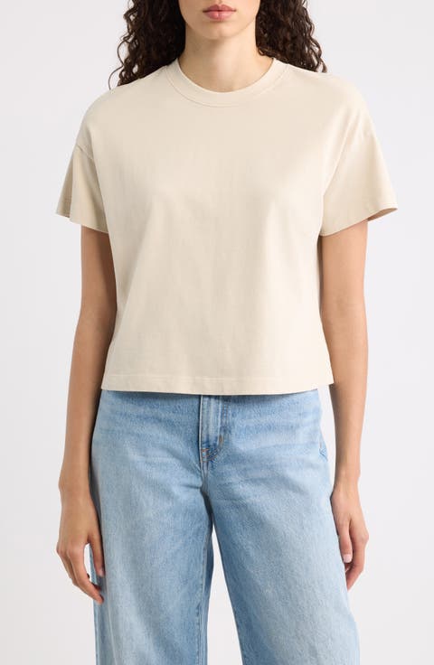 Luxe Cotton Blend Jersery Crewneck T-Shirt
