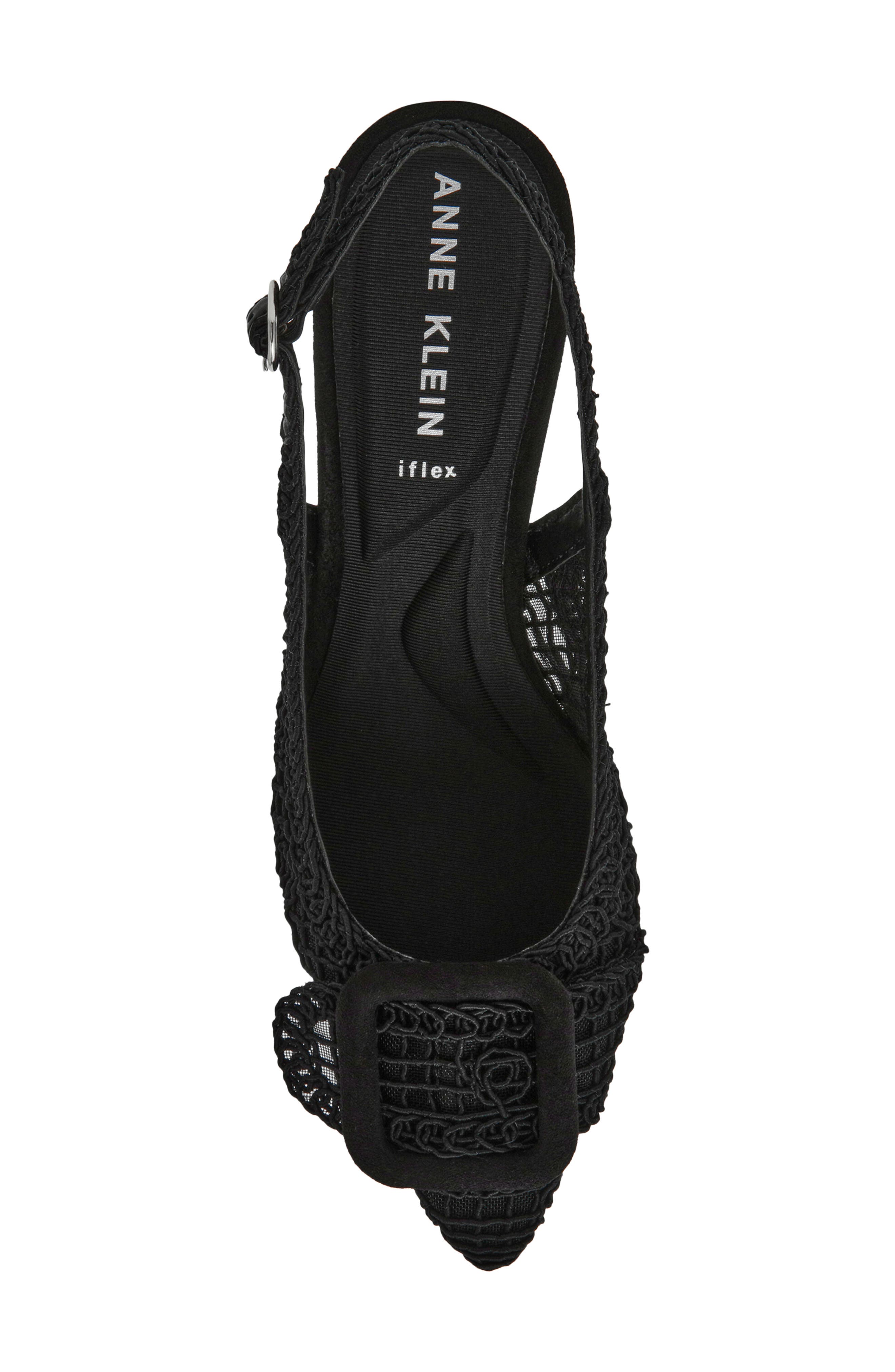 Anne Klein Belinda Lace Embroidered Slingback Pump, Alternate, color, Black