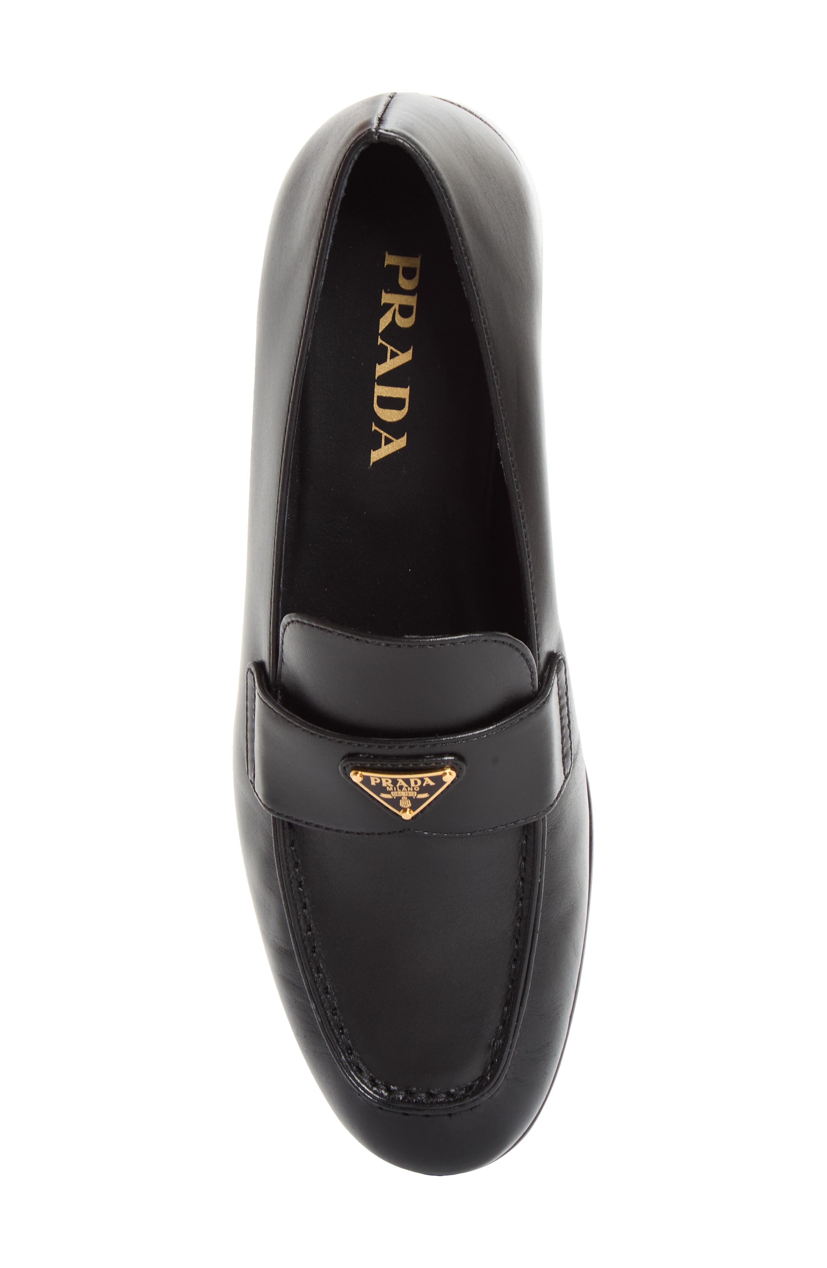Logo Leather Loafer, Alternate, color, NERO