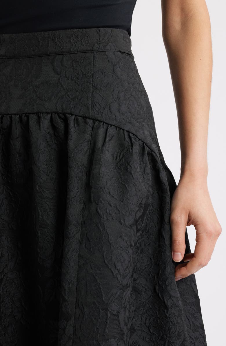 Caslon<sup>®</sup> Floral Jacquard Full Midi Skirt, Alternate, color, Black Jacquard