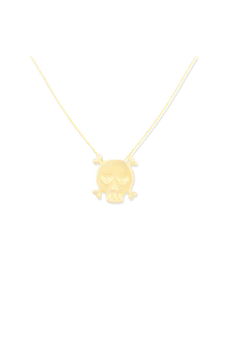 Juju Skull Charm Necklace, Alternate, color, Gold