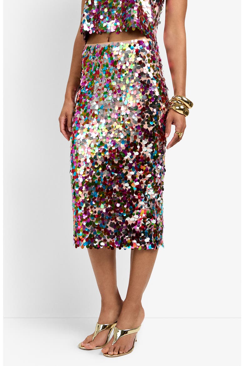 Pearla Sequin Skirt, Alternate, color, Petal Paillettes