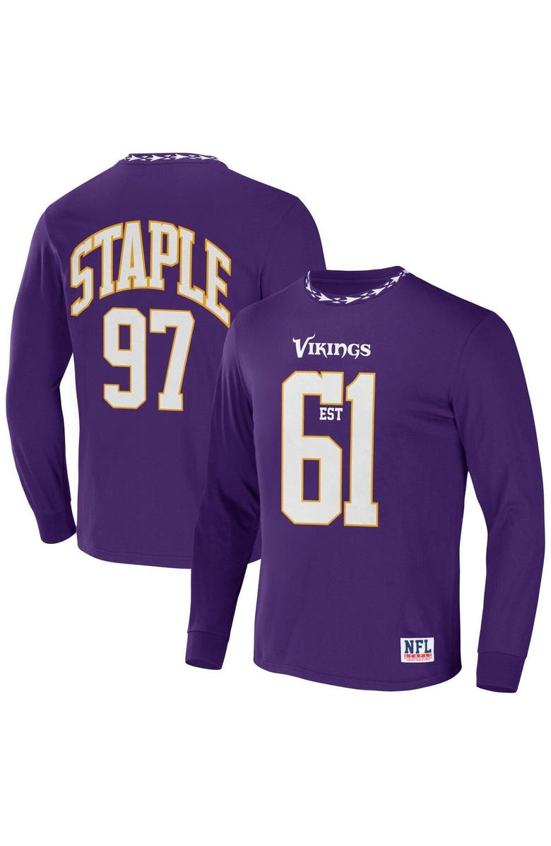 STAPLE Men's NFL x Staple Purple Minnesota Vikings Core Team Long Sleeve T-Shirt, Main, color, 