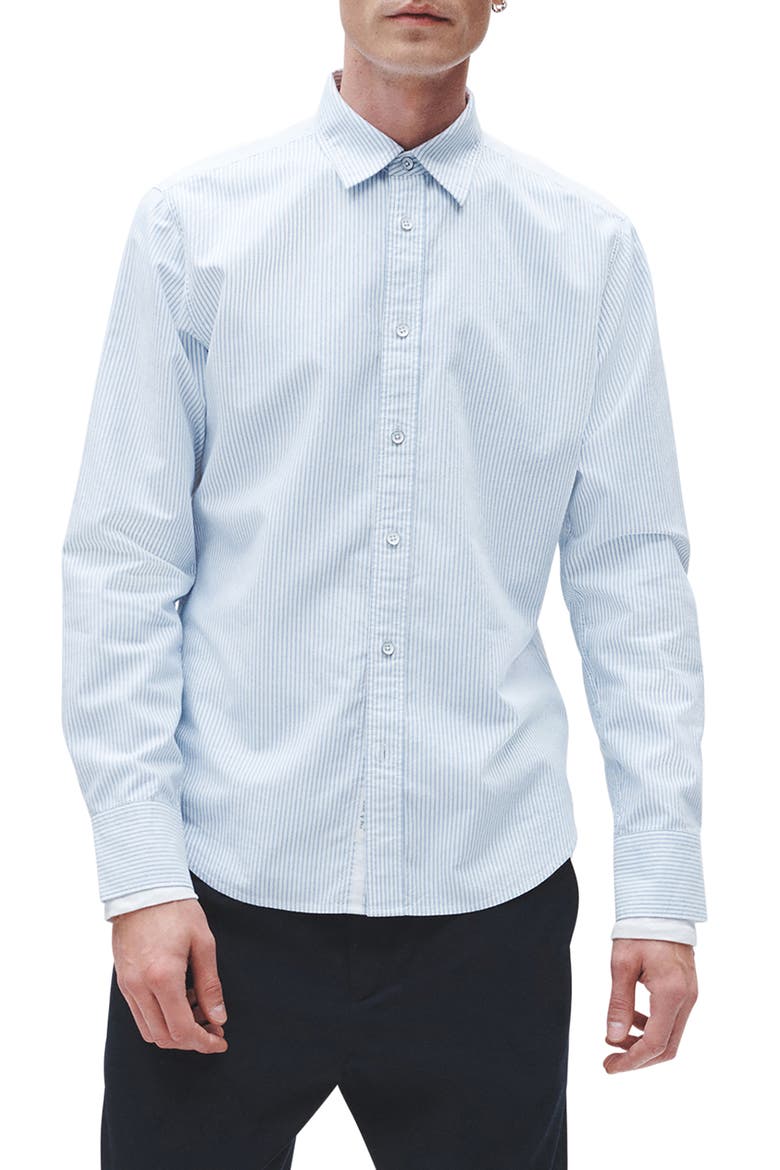Tomlin Stripe Cotton Button-Up Shirt, Main, color, LTBLUE STR
