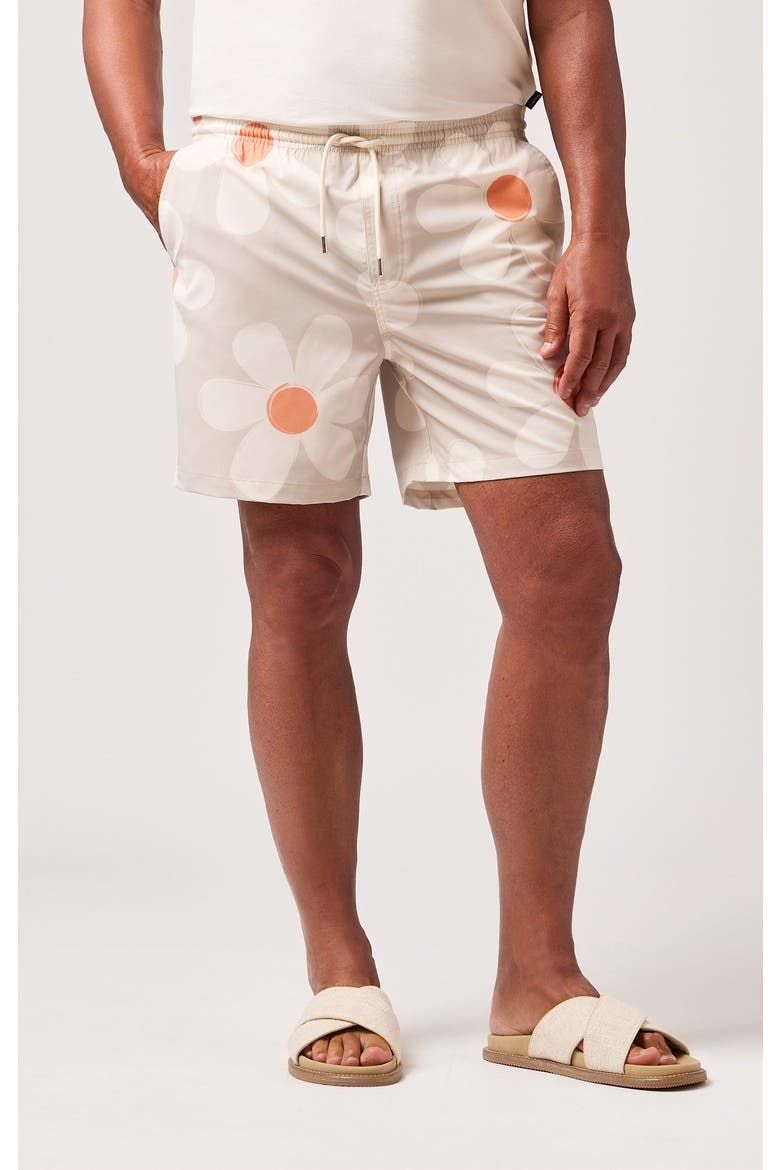 Big Flower Swim Trunk, Alternate, color, Medium Beige