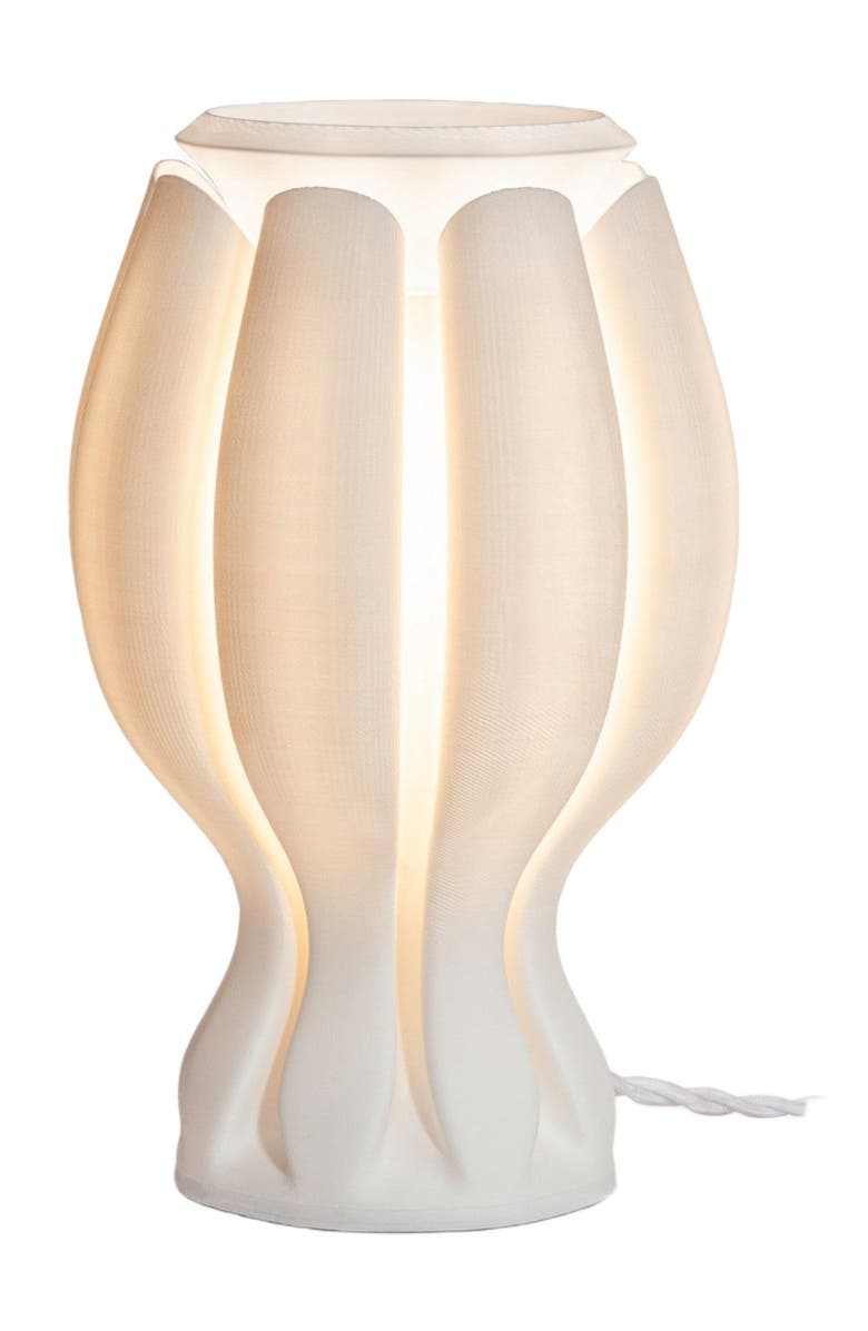 JONATHAN Y Flower 13" Tropical Coastal Plant-Based PLA 3D Printed Dimmable LED Table Lamp, Main, color, White