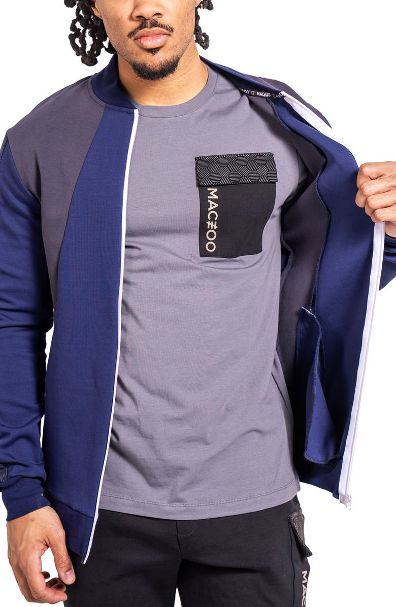 Maceoo Resistance64 Blue Zip-Up Jacket, Alternate, color, Blue