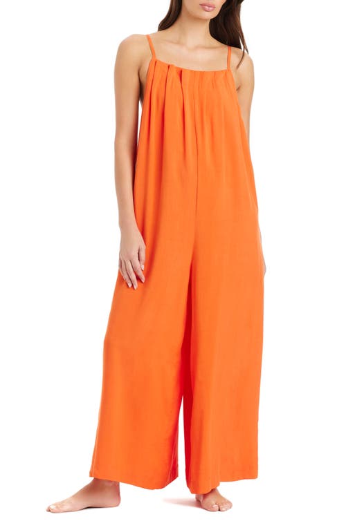Sanctuary Pleated Cover-up Overalls In Orange
