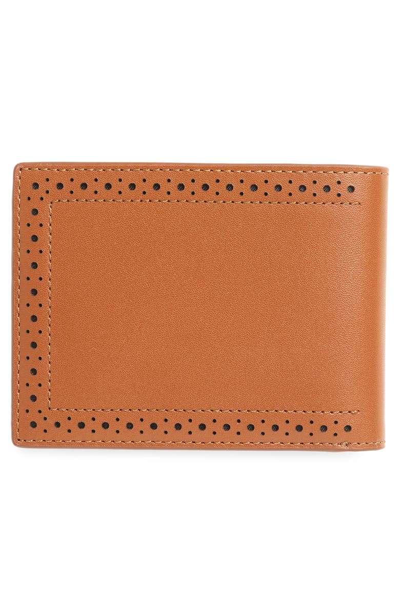 Cole Haan Brogue Leather Passcase, Alternate, color, Tan