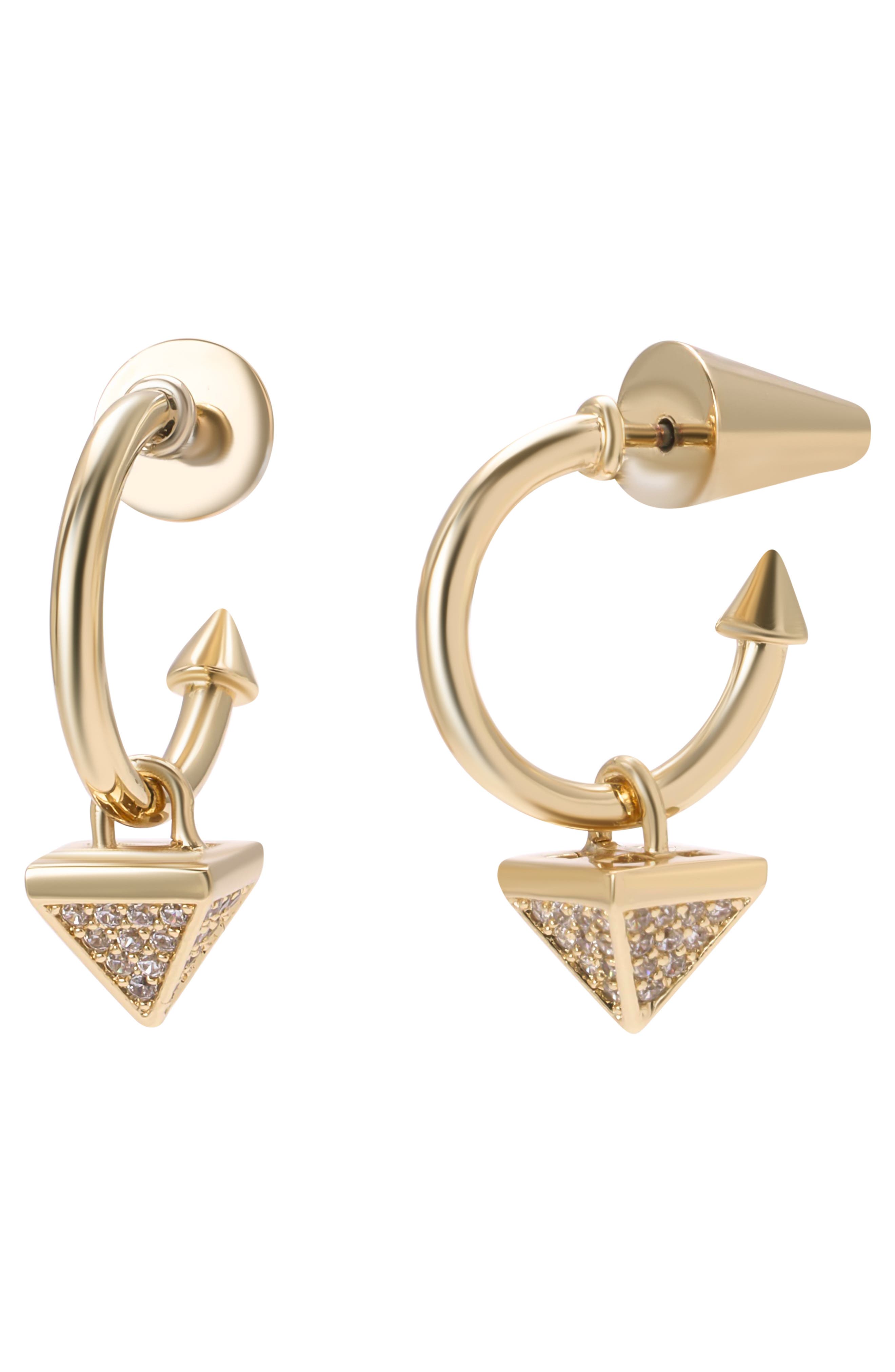 eddieBorgo Pav9 Pyramid Charm Hoop Earrings (Women) | Nordstrom