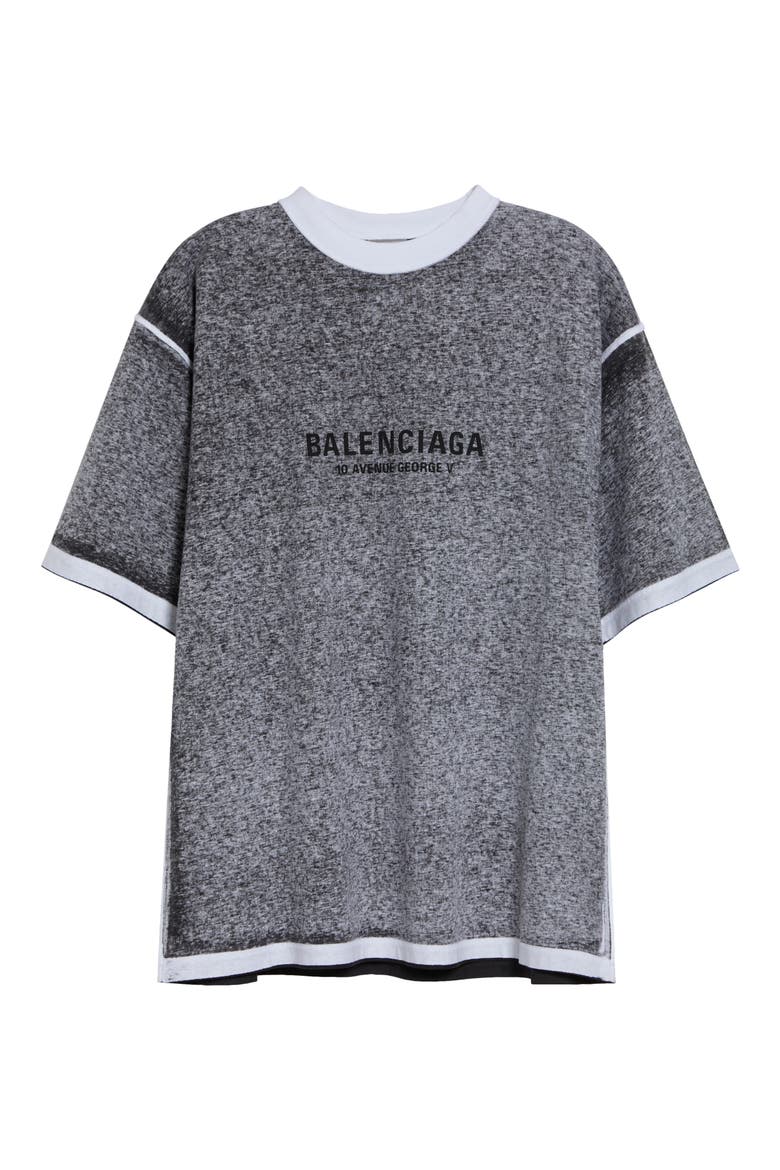 Medium Fit Jaspé Logo T-Shirt, Main, color, 1000 BLACK