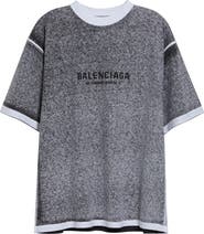 Balenciaga Medium Fit Jaspé Logo T-Shirt